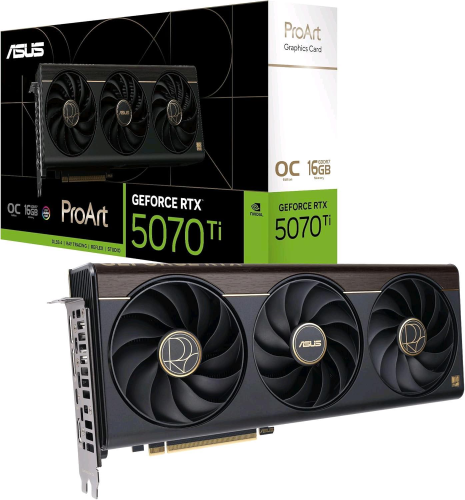 ASUS PROART RTX5070TI-O16G NVIDIA GEFORCE RTX 5070 Ti 16 GB GDDR7 PCI Express 5.0 TRIPLE FAN -1 x HDMI 3 x DISPLAYPORT